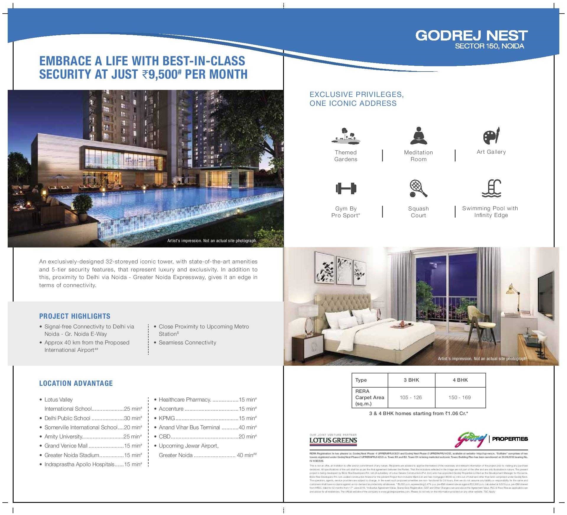 Own a home at Rs.9500 per month with Happy EMI at Godrej Nest in Noida